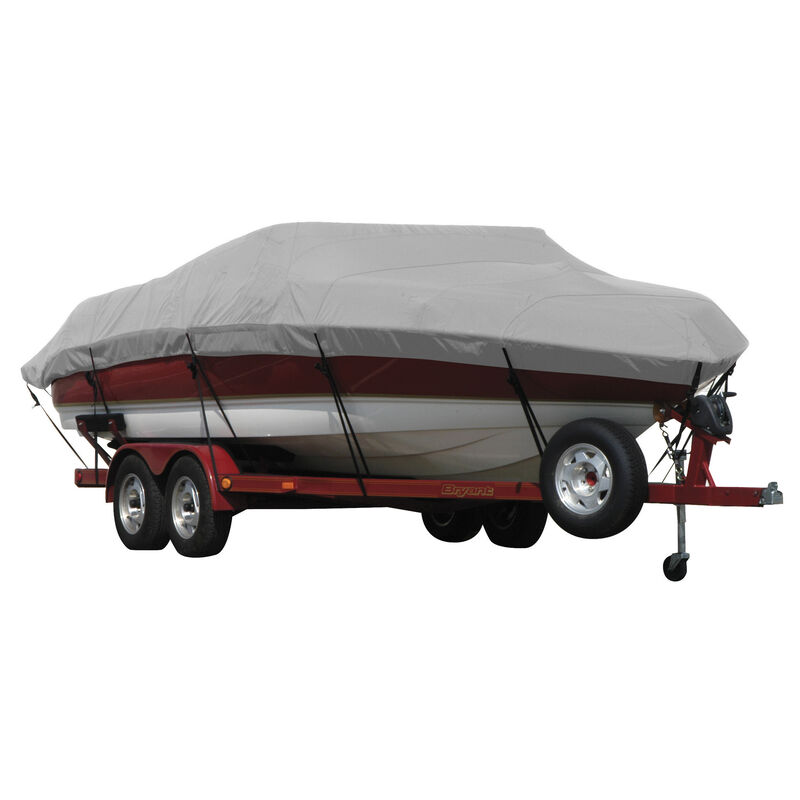 Exact Fit Covermate Sunbrella Boat Cover for Malibu Sunsetter 21  Sunsetter 21 W/Titan Tower Folded Down Covers Swim Platform. Gray image number 1