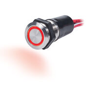 Blue Sea Systems 15A Push-Button Switch, OFF-ON, Red LED Ring