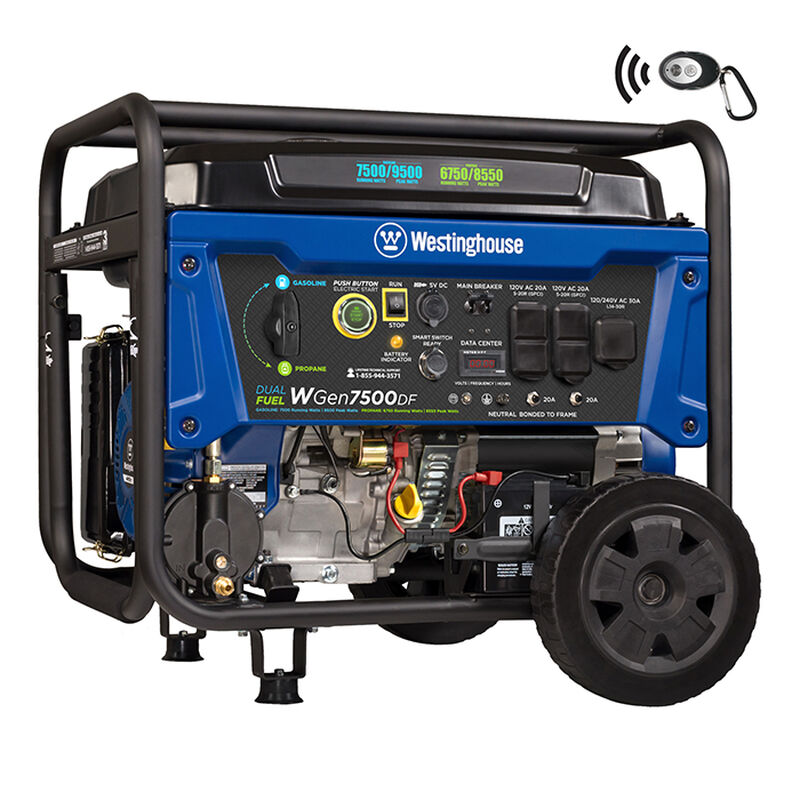 Westinghouse WGen7500DF 9,500/7,500 Watt Dual Fuel Portable Generator  image number 1