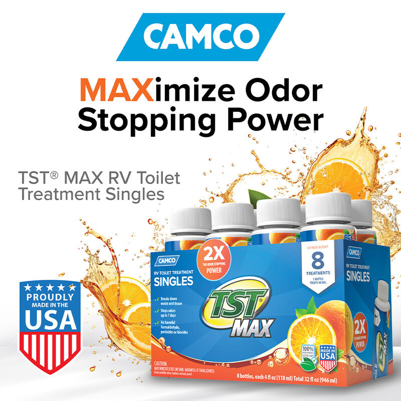 Camco TST MAX RV Toilet Treatment, Citrus Scent, 8 Single Treatments image number 2