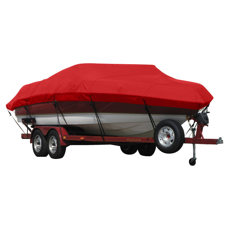 Exact Fit Covermate Sunbrella Boat Cover for Vip Vegas 185Combo   Vegas 185 Combo W/Motorguide Port Trolling Motor I/O. Jockey Red image number 1