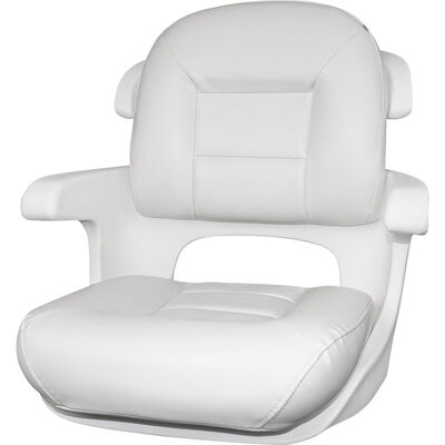 Moeller Heavy Duty Extra-Wide Offshore Boat Helm Seat, Cushion, and  Mounting Plate Set (22 x 21 x 18.38, White)