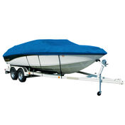 Covermate Sharkskin Plus Exact-Fit Cover for Lowe 170 Stinger  170 Stinger With Seats Laid Down W/Port Troll Mtr O/B. Blue