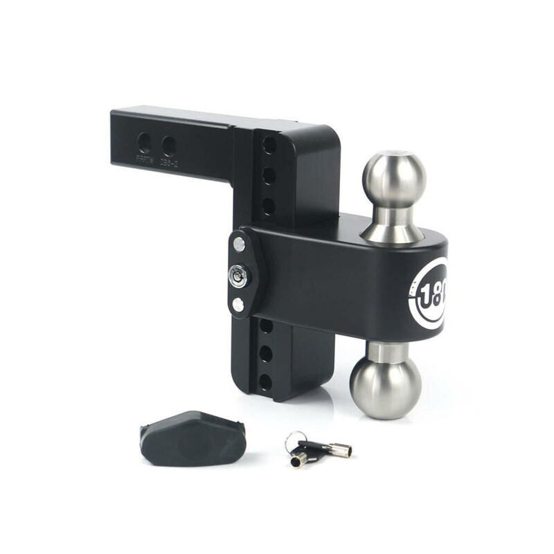 Weigh Safe Black 180 Hitch w/ SS Combo Ball 8" Drop 2" Shank w/Hitch Pin Lock image number 1