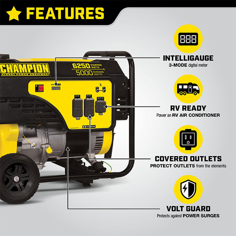 Champion 5000-Watt Generator with Cord image number 4