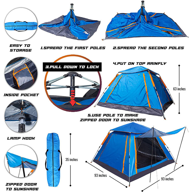 breuk elegant leugenaar GlareWheel Instant Pop-Up Tent, Blue XXL | Overton's