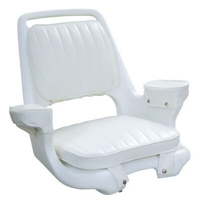 Moeller Heavy Duty Extra-Wide Offshore Boat Helm Seat, Cushion, and  Mounting Plate Set (22 x 21 x 18.38, White)