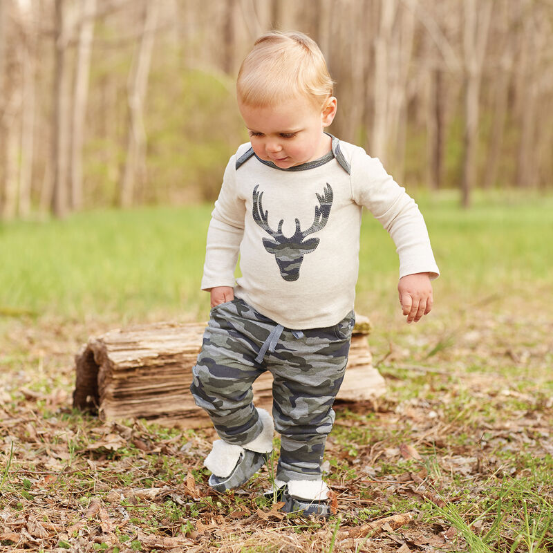 Mud Pie Infant Boys' Camo Stag Two-Piece Pant Set image number 2