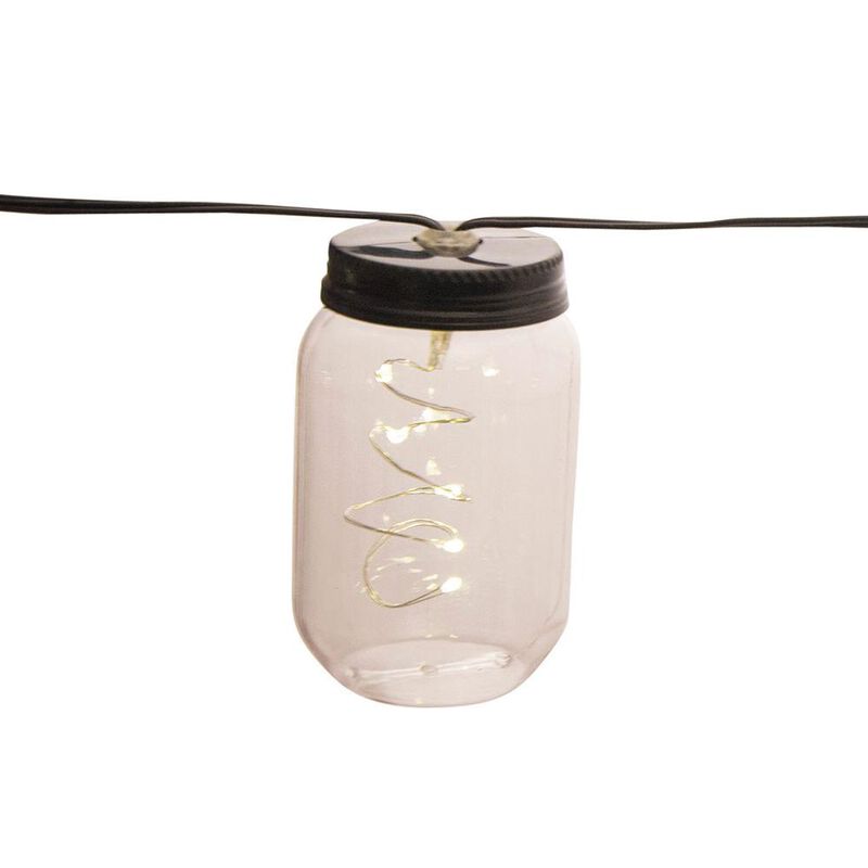 Mason Jar Firefly LED Lights, 21’, 16 Jars image number 2