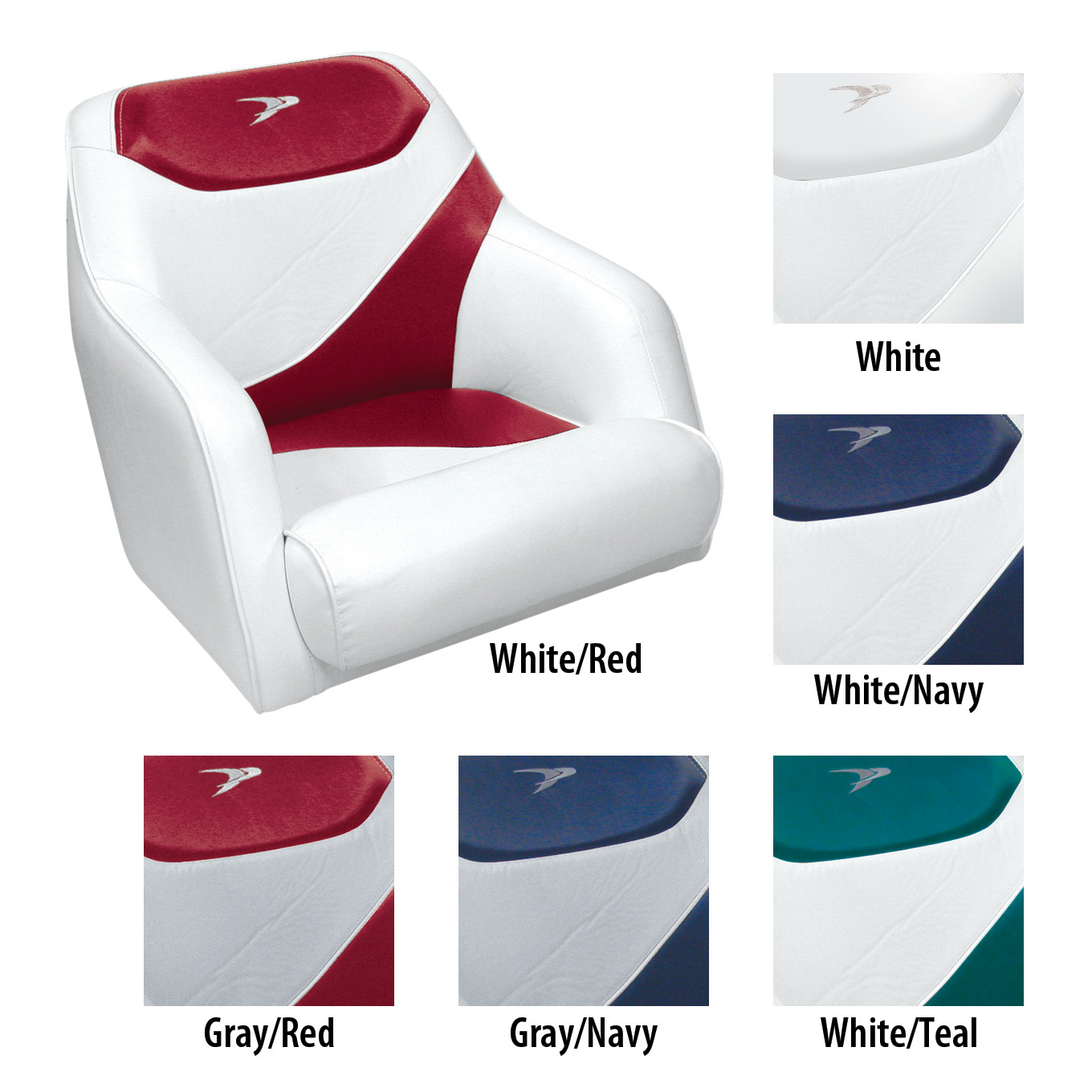 Wise 3319-7841 Boaters Value Promotional Folding Deck Chair Brite White & Sportfish Logo