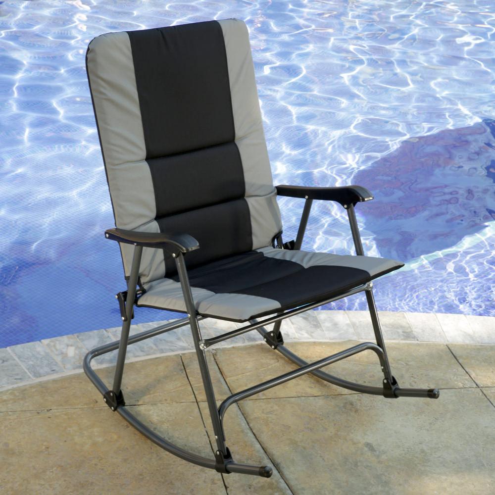 summit padded folding outdoor rocker