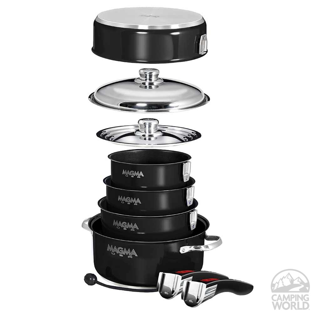 Nonstick Nesting Pots And Pans 7 Pieces Rv Cookware Set For Camper