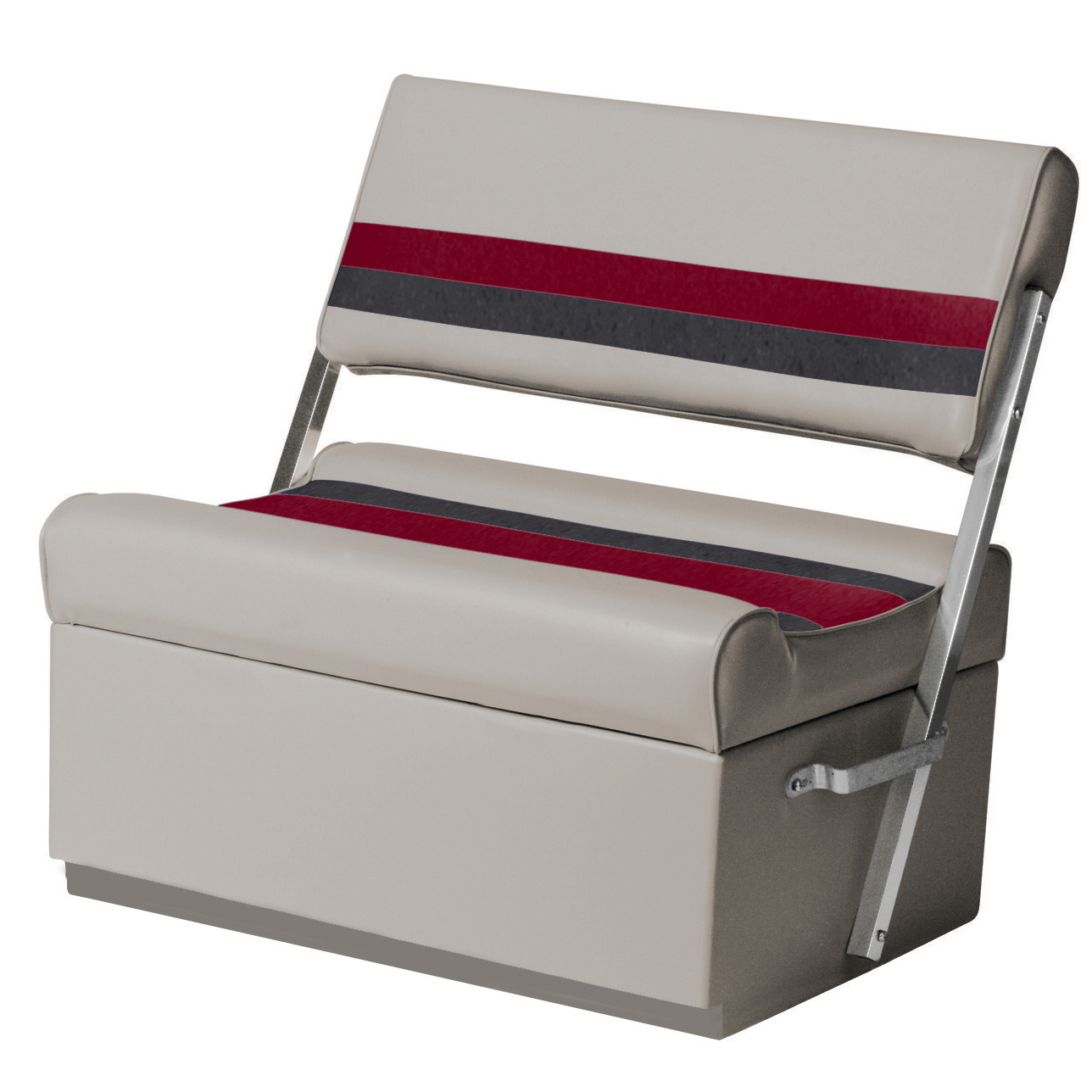 Toonmate Deluxe Pontoon Flip Flop Seat With Toe Kick Base Gray